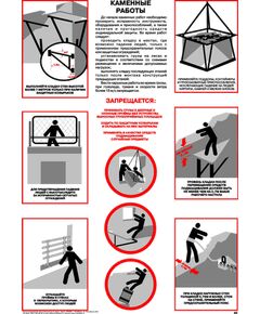 Плакат: Каменные работы, 1 штука, формат А2, ламинированный - Строительство, Плакаты (различные типоразмеры) -  1