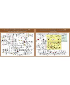 Схемы АПС и автошлагбаумов (комплект из 2 плакатов), (600 х 900 мм, ламинированный, с пластиковым профилем и стальным крючком) - Автоматика и телемеханика на железнодорожном транспорте, (ЦШ), Железнодорожный транспорт -  1