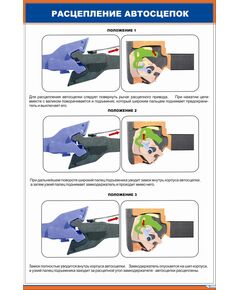 Автосцепное устройство СА-3. 5. Расцепление автосцепок, (600 х 900 мм, ламинированный, с пластиковым профилем и стальным крючком) - Вагоны и вагонное хозяйство, (ЦВ, ЦЛ), Железнодорожный транспорт -  1