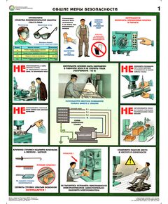 Комплект плакатов: Безопасность труда при металлообработке, 5 листов, формат А3, ламинированные - Охрана труда, Безопасность работ, Плакаты (различные типоразмеры) -  1