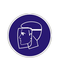 Работать в защитном щитке (пластик) 200*200 мм - Предписывающие знаки (M), Знаки безопасности (самоклейка, пластик, металл) -  1