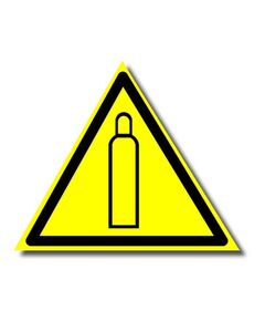 Газовый баллон (пластик) 200*200 мм - Предупреждающие знаки (W), Знаки безопасности (самоклейка, пластик, металл) -  1