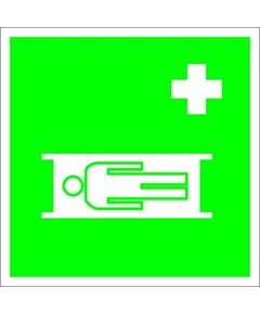 Средства выноса (эвакуации) пораженных (металл) 200*200 мм - Знаки медицинского и санитарного назначения (EC), Знаки безопасности (самоклейка, пластик, металл) -  1