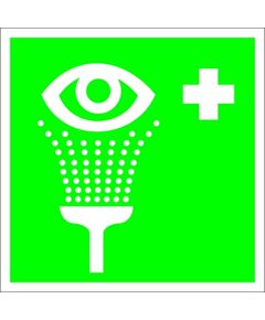 Пункт обработки глаз (самоклейка) 200*200 мм - Знаки медицинского и санитарного назначения (EC), Знаки безопасности (самоклейка, пластик, металл) -  1