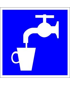 Питьевая вода (самоклейка) 200*200 мм - Указательные знаки (D), Знаки безопасности (самоклейка, пластик, металл) -  1