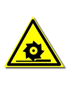 Осторожно. Режущие валы (пластик) 200*200 мм - Предупреждающие знаки (W), Знаки безопасности (самоклейка, пластик, металл) -  1