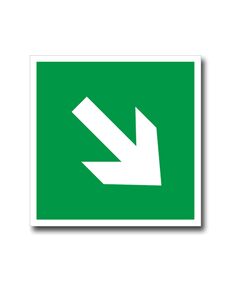 Направляющая стрелка под углом 45° (пластик)200*200 мм - Эвакуационные знаки, (E), Знаки безопасности (самоклейка, пластик, металл) -  1