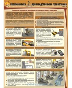Комплект плакатов: Профилактика производственного травматизма, 3 штуки, формат А2, ламинированные - Охрана труда, Безопасность работ, Плакаты (различные типоразмеры) -  1