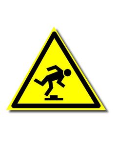 Осторожно. Малозаметное препятствие (самоклейка) 200*200 мм - Предупреждающие знаки (W), Знаки безопасности (самоклейка, пластик, металл) -  1