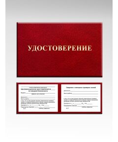 Квалификационное удостоверение по пожарной безопасности с Талоном предупреждений (Обложка: бумвинил, тиснение золотом. Вкладыш) Приложение №№ 5,6  к Методическим рекомендациям по организации обучения руководителей и работников организаций. Противопожарный инструктаж и пожарно-технический минимум (Утв. МЧС России) - Охрана труда, Удостоверения -  1
