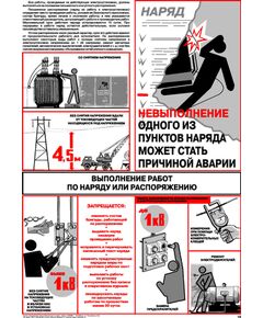 Плакат: Выполнение работ по наряду или распоряжению, 1 штука, формат А2, ламинированный - Охрана труда, Безопасность работ, Плакаты (различные типоразмеры) -  1