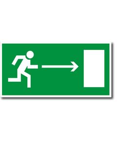 Направление к эвакуационному выходу направо (наклейка фотолюм.покрытие)150*300 мм - Эвакуационные знаки, (E), Знаки безопасности (самоклейка, пластик, металл) -  1