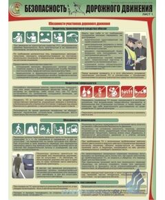 Комплект плакатов: Безопасность дорожного движения, 3 штуки, формат А2, ламинированные - Автомобильный транспорт, Плакаты (различные типоразмеры) -  1