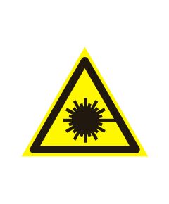 Опасно. Лазерное излучение (пластик) 200*200 мм - Предупреждающие знаки (W), Знаки безопасности (самоклейка, пластик, металл) -  1