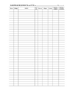 Заборная ведомость для ГСМ (бланк А4, 1-сторон.) - Автомобильный транспорт, Бланочная продукция (Путевые листы, личные карточки и т.д.) -  1