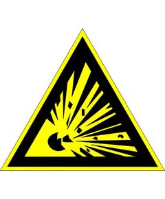 Взрывоопасно (самоклейка) 200*200 мм - Предупреждающие знаки (W), Знаки безопасности (самоклейка, пластик, металл) -  1