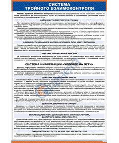 Система тройного взаимоконтроля. Система информации «Человек на пути» (600 х 900 мм, ламинированный, с пластиковым профилем и  крючком) - ПТЭ и безопасность движения, (ЦРБ), Железнодорожный транспорт -  1