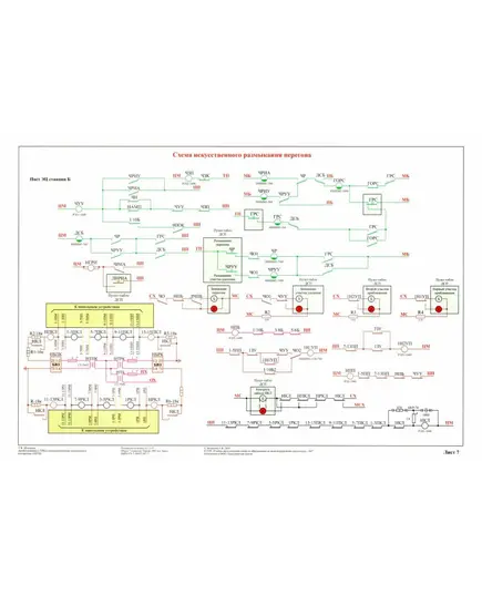 Плакат: Схема искусственного размыкания перегона (лист 7), плакат формат А3,