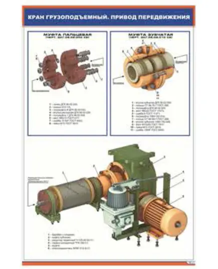 Кран грузоподъемный. Привод передвижения (600 х 900 мм, ламинированный, с пластиковым профилем и стальным крючком)