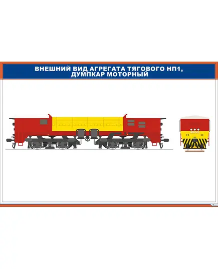 Внешний вид агрегата тягового НП1, думпкар моторный (900 х 600 мм, ламинированный, с пластиковым профилем и стальным крючком)