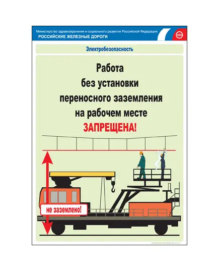 Комплект плакатов: Электробезопасность на железной дороге , 12 штук, формат А3, размер 297 x 420, ламинированные