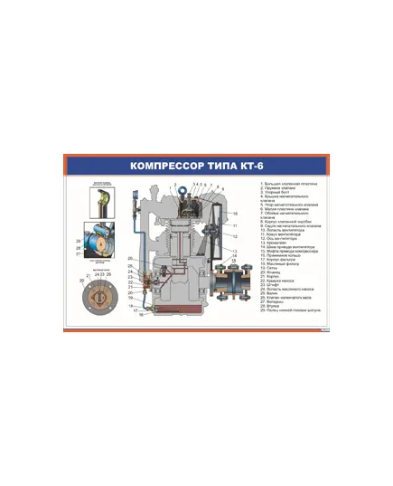Компрессор типа КТ-6 (900 х 600 мм, ламинированный, с пластиковым профилем и стальным крючком)