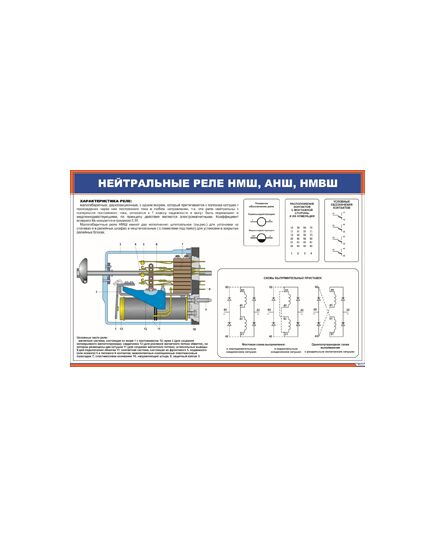 Нейтральные реле НМШ, АНШ, НМВШ  (900 х 600 мм, ламинированный с пластиковым профилем и стальным крючком)