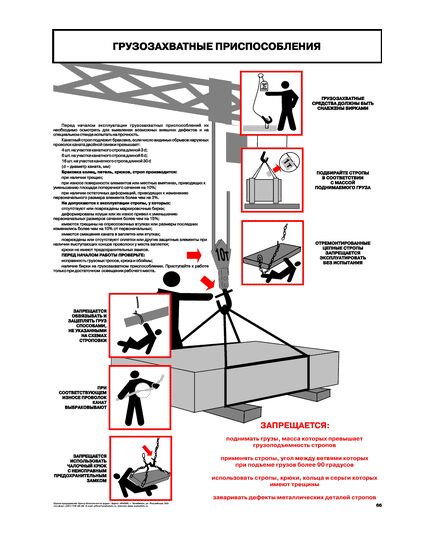 Плакат: Грузозахватные приспособления , 1 штука, формат А2, ламинированный