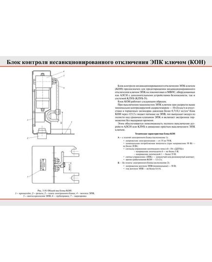 Плакат: Блок контроля несанкционированного отключения ЭПК ключом (КОН), 1 штука, формат А2, ламинированный