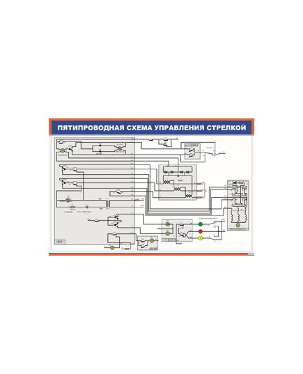 Пятипроводная схема управления стрелкой (900 х 600 мм, ламинированный, с пластиковым профилем и  крючком)