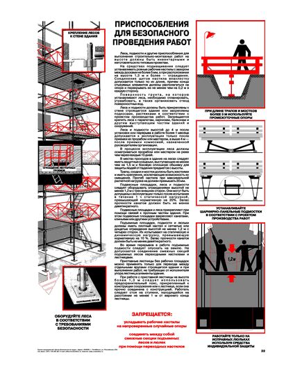 Плакат: Приспособления для безопасного проведения работ, 1 штука, формат А2, ламинированный