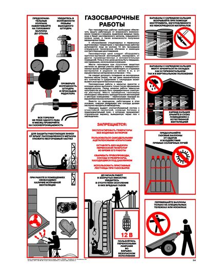 Плакат: Газосварочные работы, 1 штука, формат А2, ламинированный