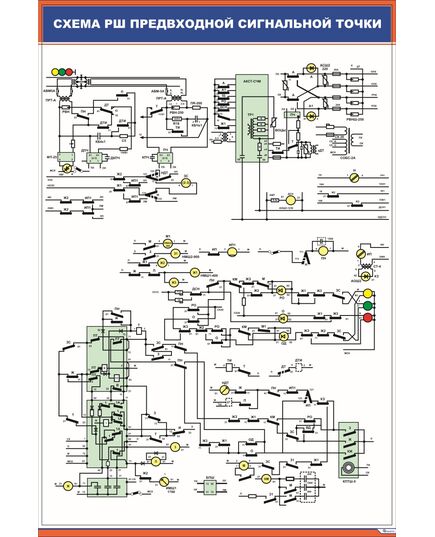 Схема РШ предвходной сигнальной точки (600 х 900 мм, ламинированный, с пластиковым профилем и стальным крючком)