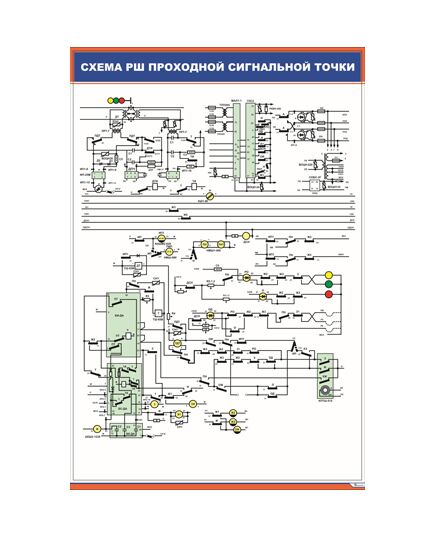 Схема РШ проходной сигнальной точки (600 х 900 мм, ламинированный, с пластиковым профилем и стальным крючком)