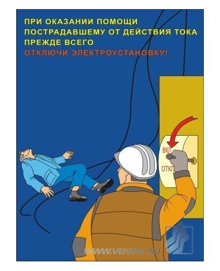 Комплект плакатов: Электробезопасность, 10 штук, формат А3, ламинированные