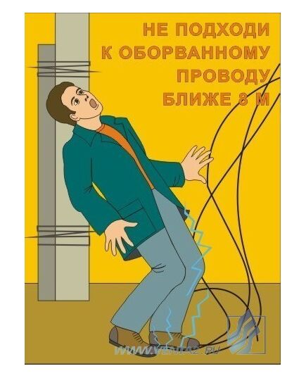 Комплект плакатов: Электробезопасность, 10 штук, формат А3, ламинированные