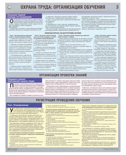 Комплект плакатов: Организация обучения безопасности труда, 3 листа, формат А2, ламинированные