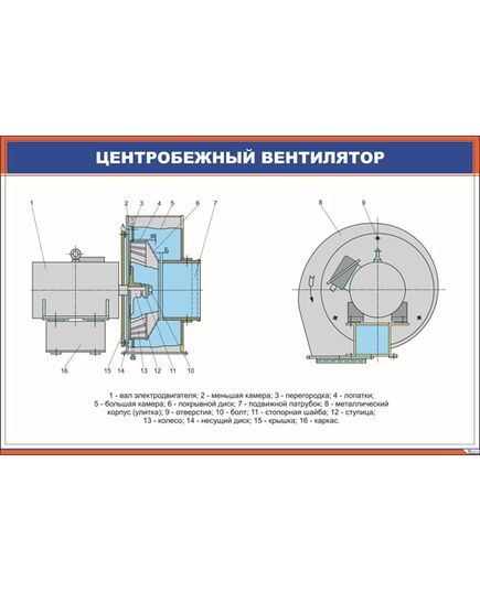 Центробежный вентилятор (900 х 600 мм, ламинированный, с пластиковым профилем и стальным крючком)