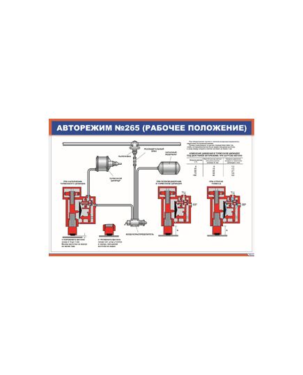 Плакат: Авторежим №265 (рабочее положение) (900 х 600 мм, ламинированный, с пластиковым профилем и стальным крючком)