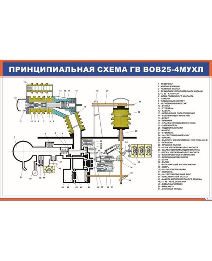 Принципиальная схема ГВ ВОВ25-4МУХЛ (900 х 600 мм, ламинированный, с пластиковым профилем и стальным крючком)