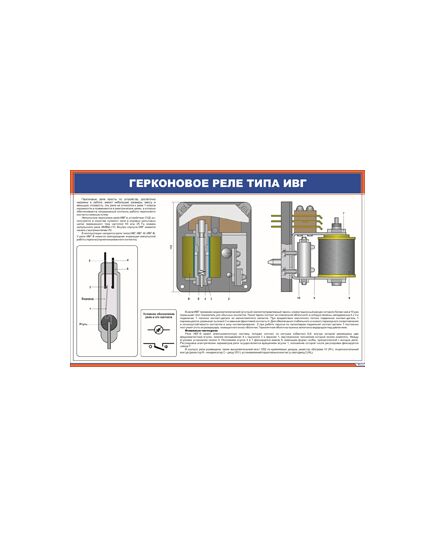 Герконовое реле типа ИВГ (900 х 600 мм, ламинированный, с пластиковым профилем и стальным крючком)
