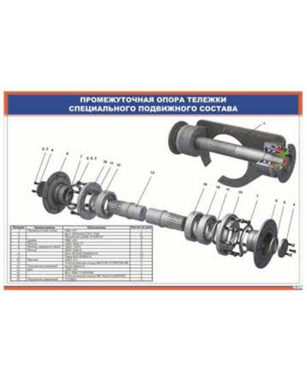 Промежуточная опора тележки специального подвижного состава (900 х 600 мм, ламинированный, с пластиковым профилем и стальным крючком)