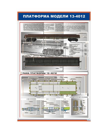 Плакат: Платформа модели 13-4012 (600 х 900 мм, ламинированный, с пластиковым профилем и стальным крючком)