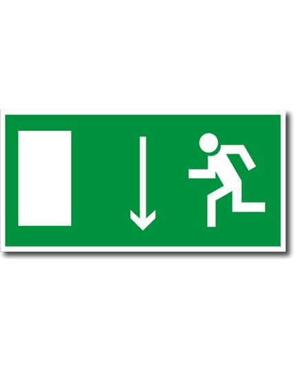 Указатель двери эвакуационного выхода (левосторонний)  (пластик)200*200 мм - Эвакуационные знаки, (E), Знаки безопасности (самоклейка, пластик, металл) -  1