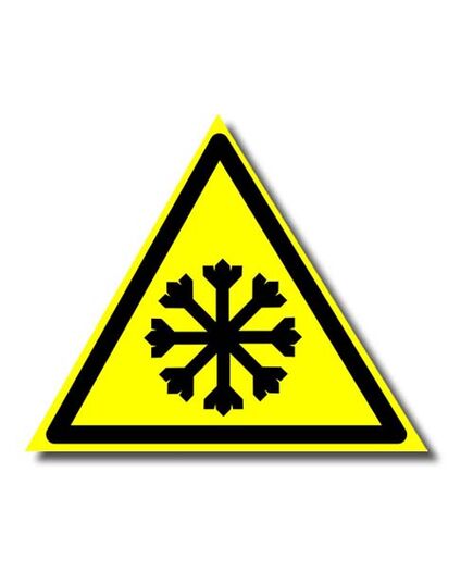 Осторожно. Холод. (самоклейка) 200*200 мм - Предупреждающие знаки (W), Знаки безопасности (самоклейка, пластик, металл) -  1