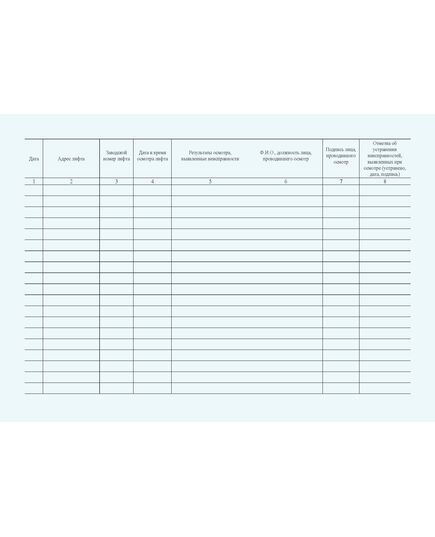 Журнал периодического осмотра лифта. Приложение Б к ГОСТ Р 55964-2022. Лифты. Общие требования безопасности при эксплуатации (100 стр., прошитый) - Лифты, Промышленная безопасность -  2