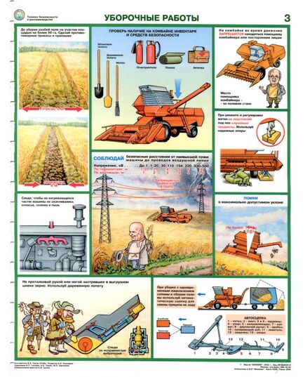 Комплект плакатов: Безопасность труда в растениеводстве, 5 листов, формат А2 ,  ламинированный. - Охрана труда, Безопасность работ, Плакаты (различные типоразмеры) -  3
