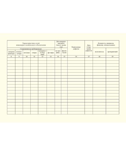 Журнал технического обслуживания и ремонта сетей инженерно-технического обеспечения (газопровод, водопровод, канализация, теплосеть и др.). Приложение 23 к ГОСТ Р 54982-2022. Системы газораспределительные. Объекты сжиженных углеводородных газов. Общие требования к эксплуатации (альбомный, прошитый, 100 стр.) - Объекты газораспределения, Журналы (Твердая, мягкая обложка, прошитые) -  3