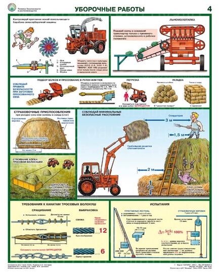 Безопасность работ в сельском хозяйстве А2+ (465*610 мм) - Охрана труда, Безопасность работ, Плакаты (различные типоразмеры) -  3