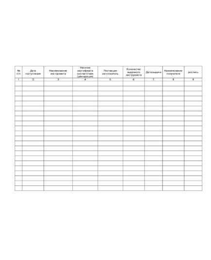 Журнал учета инструмента (для структурного подразделения). Приложение № 1 к Распоряжению Ю-УР-1643/р от 21.12.2012 (прошитый, 100 страниц) - Контроль технических средств и систем, Журналы (Твердая, мягкая обложка, прошитые) -  1